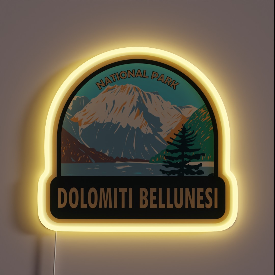 Dolomiti Bellunesi National Park Italy RGB Neon Sign Dolomiti Bellunesi National Park Italy RGB Neon Sign