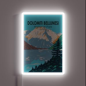 Dolomiti Bellunesi National Park Italy Vintage RGB Neon Sign Dolomiti Bellunesi National Park Italy Vintage RGB Neon Sign