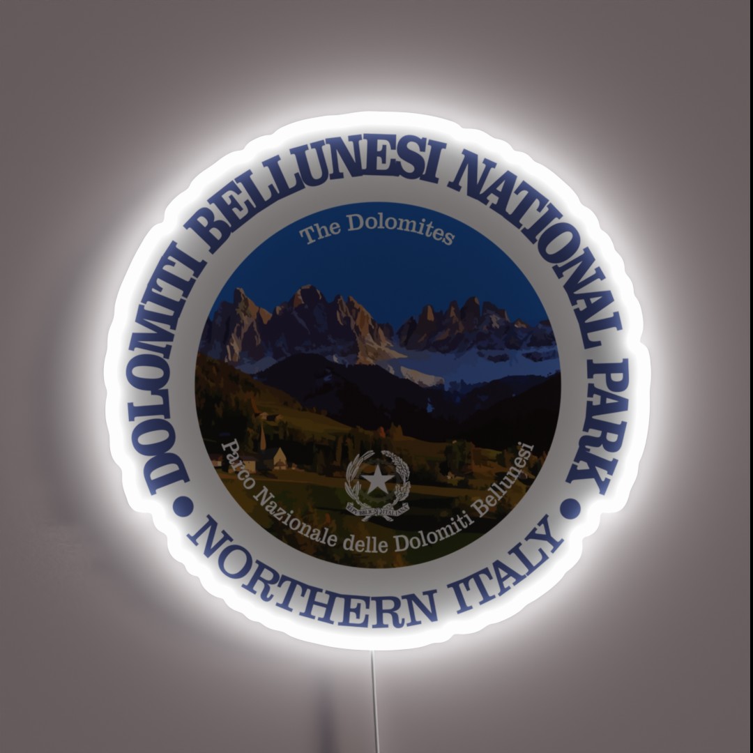 Dolomiti Bellunesi National Park NP RGB Neon Sign Dolomiti Bellunesi National Park NP RGB Neon Sign