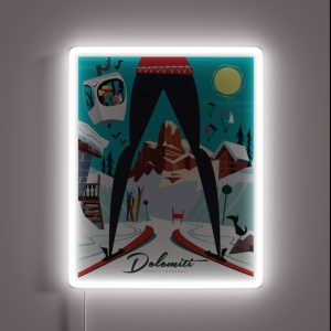 Dolomiti Ski Poster RGB Neon Sign Dolomiti Ski Poster RGB Neon Sign