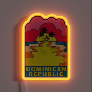 Dominican Republic Groovy Sunset 70 S Hippie Hippy Vintage RGB Neon Sign