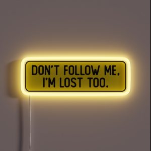 Don T Follow Me I M Lost Too Funny Bumper RGB Neon Sign