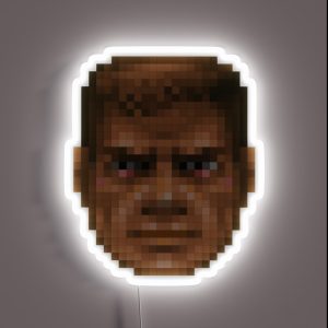 DOOM HEALTH INDICATOR FACE RGB Neon Sign