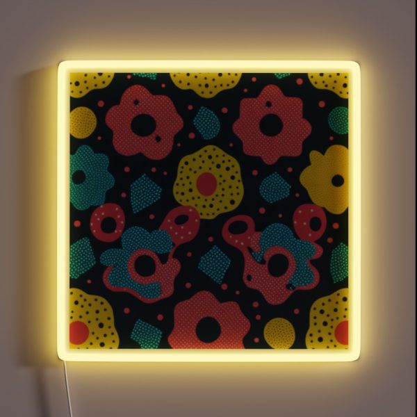 Dotted Delight Playful Pattern Illustration RGB Neon Sign