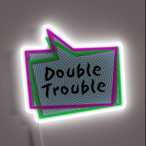 Double Trouble Speech Bubbles RGB Neon Sign Double Trouble Speech Bubbles RGB Neon Sign