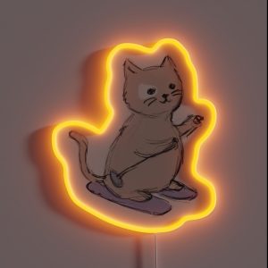 Downhill Skiing Cat RGB Neon Sign Downhill Skiing Cat RGB Neon Sign