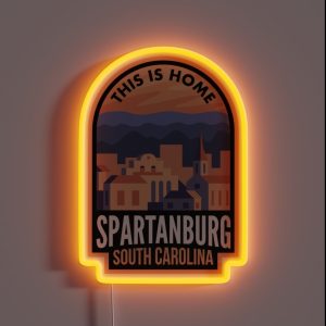 Downtown Spartanburg South Carolina This Is Home RGB Neon Sign Downtown Spartanburg South Carolina This Is Home RGB Neon Sign