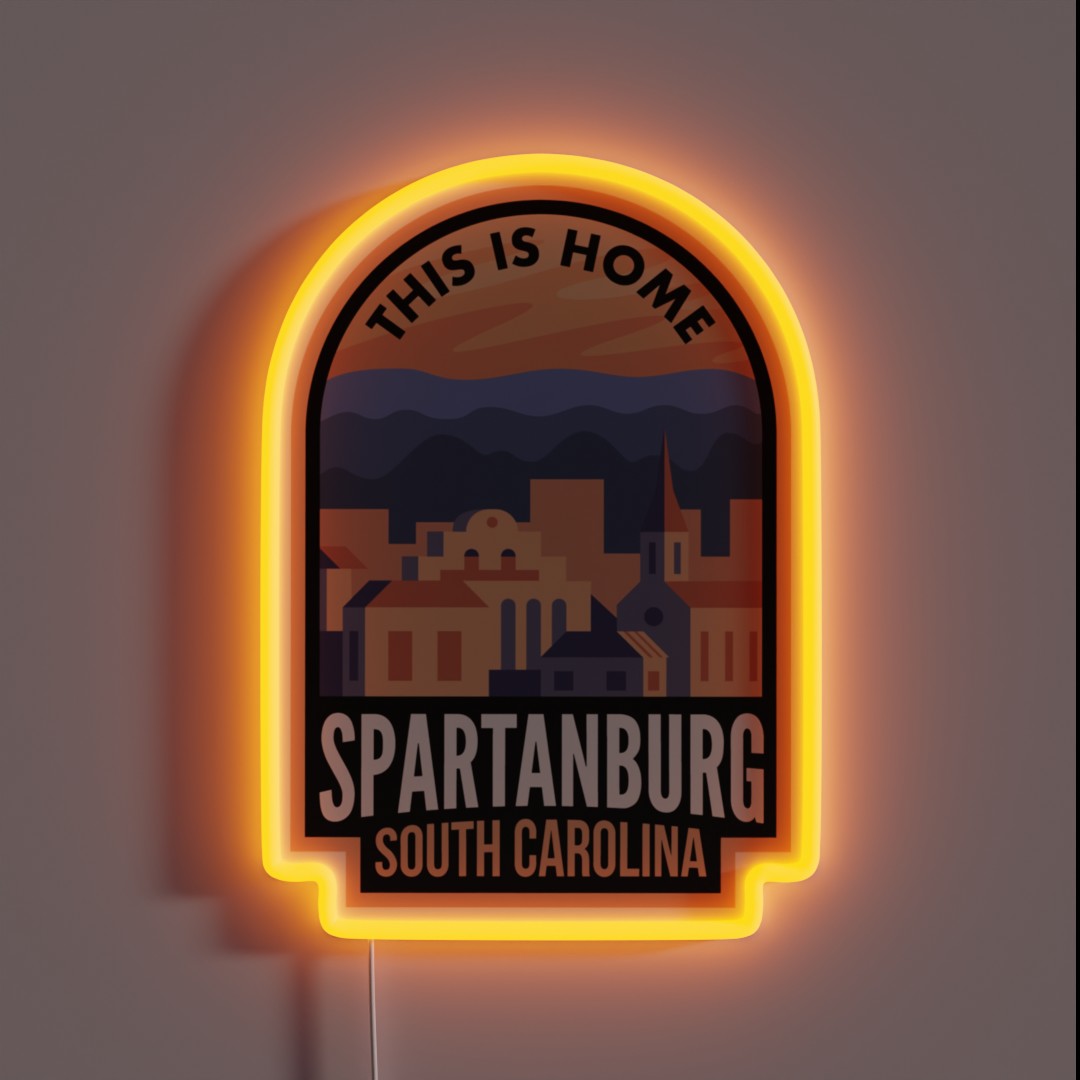 Downtown Spartanburg South Carolina This Is RGB Neon Sign Downtown Spartanburg South Carolina This Is RGB Neon Sign