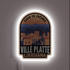 Downtown Ville Platte Louisiana This Is Home RGB Neon Sign Downtown Ville Platte Louisiana This Is Home RGB Neon Sign