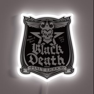 Dr Johnny Fever Black Death Malt Liquor RGB Neon Sign