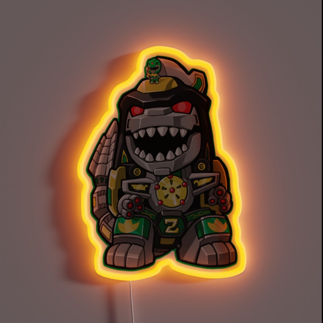 Dragonzord Green Ranger Mini Version RGB Neon Sign Dragonzord Green Ranger Mini Version RGB Neon Sign