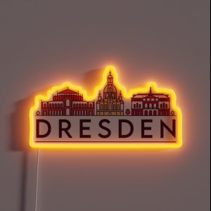 Dresden Cityscape RGB Neon Sign