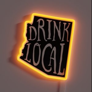 Drink Local Arizona State Outline Craft Beer RGB Neon Sign Drink Local Arizona State Outline Craft Beer RGB Neon Sign