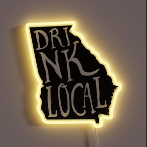 Drink Local Georgia State Outline Craft Beer RGB Neon Sign Drink Local Georgia State Outline Craft Beer RGB Neon Sign