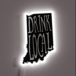 Drink Local Indiana State Outline Craft Beer RGB Neon Sign Drink Local Indiana State Outline Craft Beer RGB Neon Sign