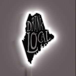 Drink Local Maine State Outline Craft Beer RGB Neon Sign Drink Local Maine State Outline Craft Beer RGB Neon Sign