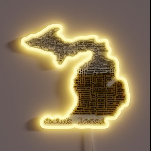 Drink Local MI With Outline RGB Neon Sign