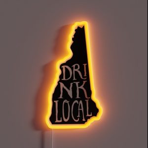 Drink Local New Hampshire State Outline Craft Beer RGB Neon Sign Drink Local New Hampshire State Outline Craft Beer RGB Neon Sign