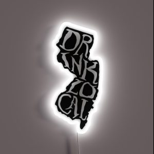 Drink Local New Jersey State Outline Craft Beer RGB Neon Sign Drink Local New Jersey State Outline Craft Beer RGB Neon Sign