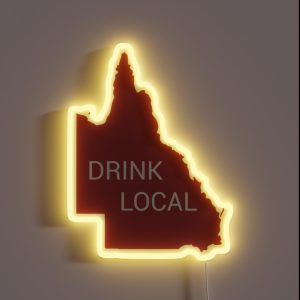 Drink Local QLD State RGB Neon Sign Drink Local QLD State RGB Neon Sign