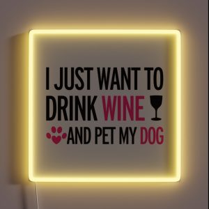 Drink Wine Pet Dog RGB Neon Sign Drink Wine Pet Dog RGB Neon Sign