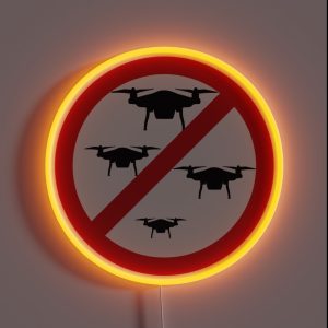 Drone Prohibition Sign RGB Neon Sign