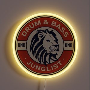DRUM And BASS Lifesaver Lion Red RGB Neon Sign