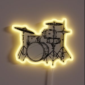 Drum Kit RGB Neon Sign