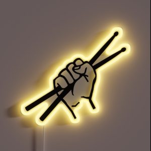 Drummer Drumsticks RGB Neon Sign