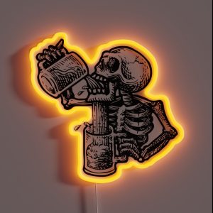 Drunk Skull RGB Neon Sign