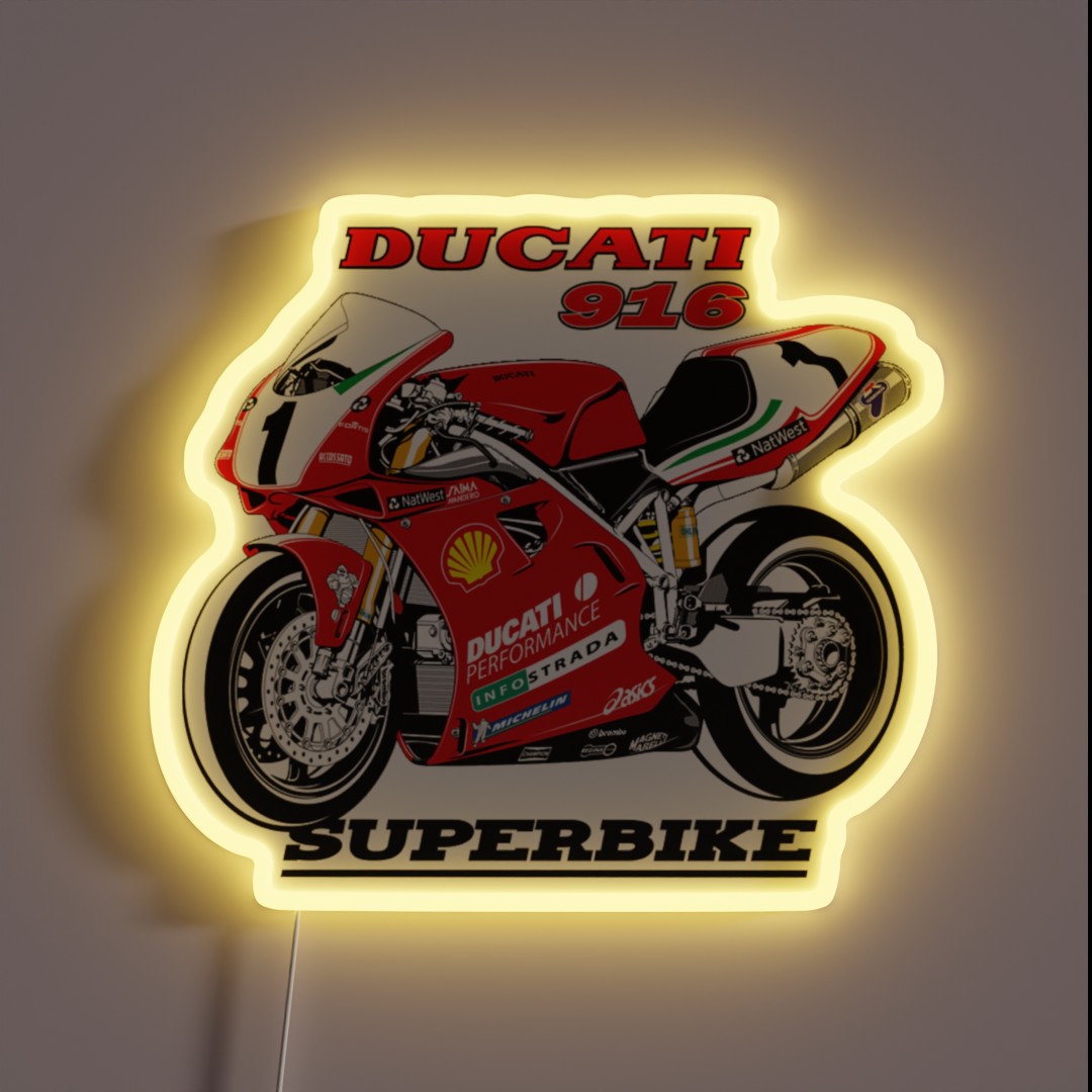 DUCATI 916 Superbike RGB Neon Sign DUCATI 916 Superbike RGB Neon Sign
