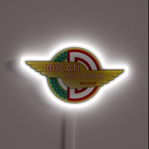 Ducati Meccanica Vintage Logo Type 1 RGB Neon Sign