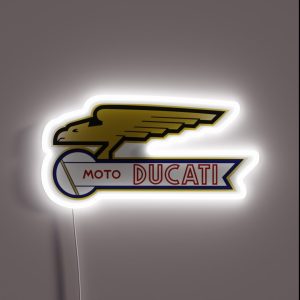 Ducati Moto Vintage Logo Type1 RGB Neon Sign
