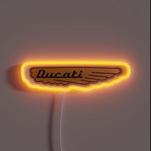 Ducati Winged Retro Vintage Logo Type 1 RGB Neon Sign