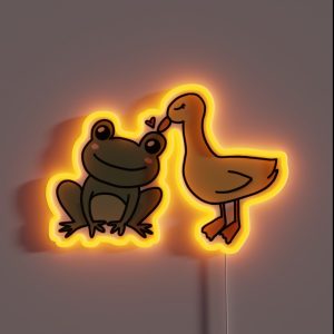 Duck And Frog In Love RGB Neon Sign Duck And Frog In Love RGB Neon Sign