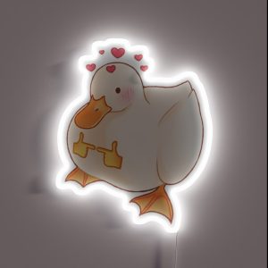 Duck In Love RGB Neon Sign
