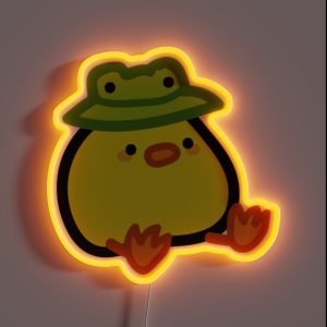 Ducky In Frog Hat RGB Neon Sign