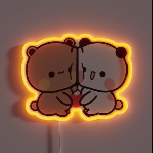 Dudu Bear And Bubu Panda S Love Story RGB Neon Sign