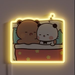 Dudu Cuddles Bubu And Sleeps Couple Panda RGB Neon Sign