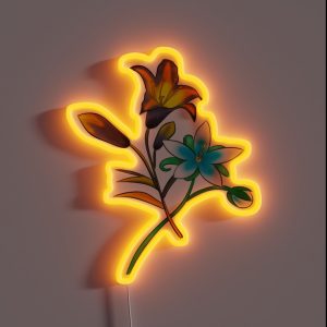 Duel Flowers RGB Neon Sign