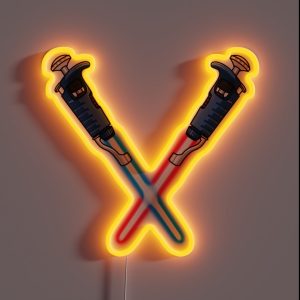 Dueling Pipettes Pipesabers RGB Neon Sign Dueling Pipettes Pipesabers RGB Neon Sign