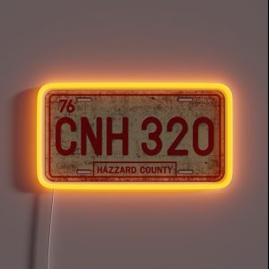 Dukes Of Hazzard General Lee License Plate RGB Neon Sign