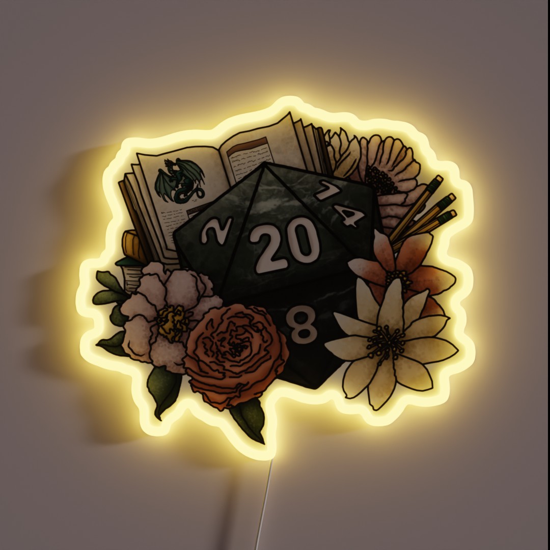 Dungeon Master D20 Tabletop Gaming Dice RGB Neon Sign Dungeon Master D20 Tabletop Gaming Dice RGB Neon Sign