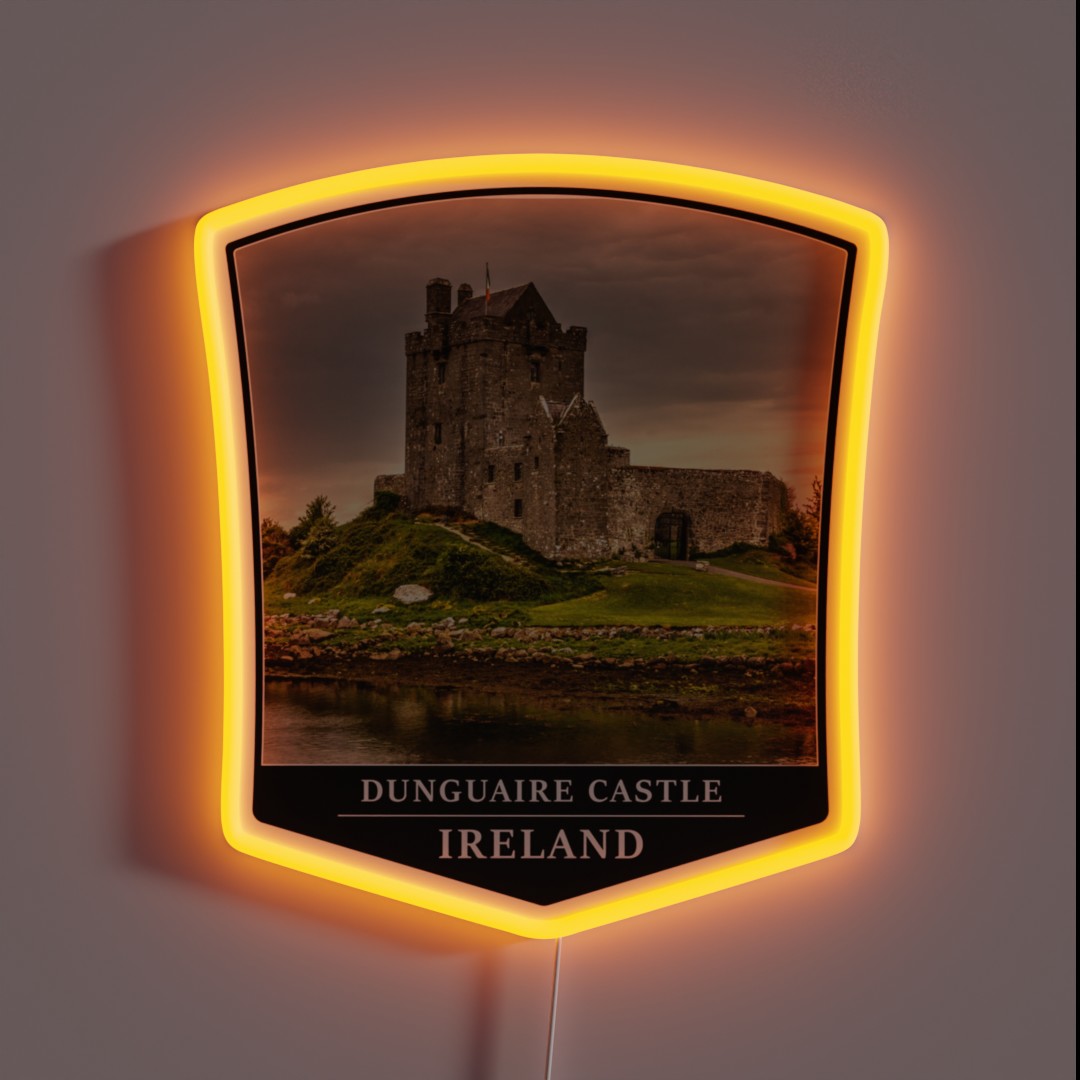 Dunguaire Castle Galway Bay County Galway RGB Neon Sign Dunguaire Castle Galway Bay County Galway RGB Neon Sign