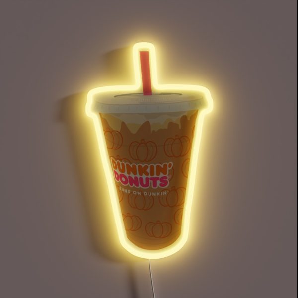 Dunkin Donuts Pumpkin Iced Coffee RGB Neon Sign