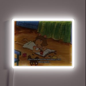 DW Arthur I Care About Ponies RGB Neon Sign DW Arthur I Care About Ponies RGB Neon Sign