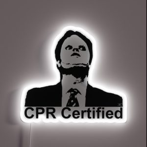 Dwight Schrute CPR Certified RGB Neon Sign