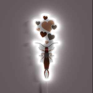 Earwig Pincher Bug With Hearts RGB Neon Sign Earwig Pincher Bug With Hearts RGB Neon Sign