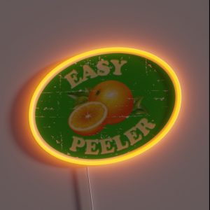 EASY PEELER Distressed Vintage Cheeky Orange Satsuma Clementine Fruit Label RGB Neon Sign EASY PEELER Distressed Vintage Cheeky Orange Satsuma Clementine Fruit Label RGB Neon Sign