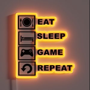 Eat Sleep Game Repeat RGB Neon Sign